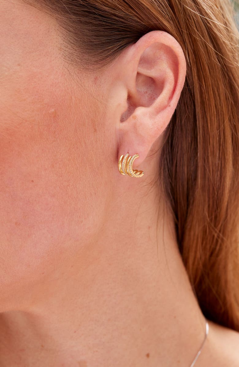 SAVVY CIE JEWELS CZ Huggie Hoop Earrings, Alternate, color, 