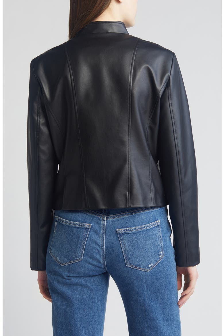 Faux Leather Jacket, Alternate, color, BLACK