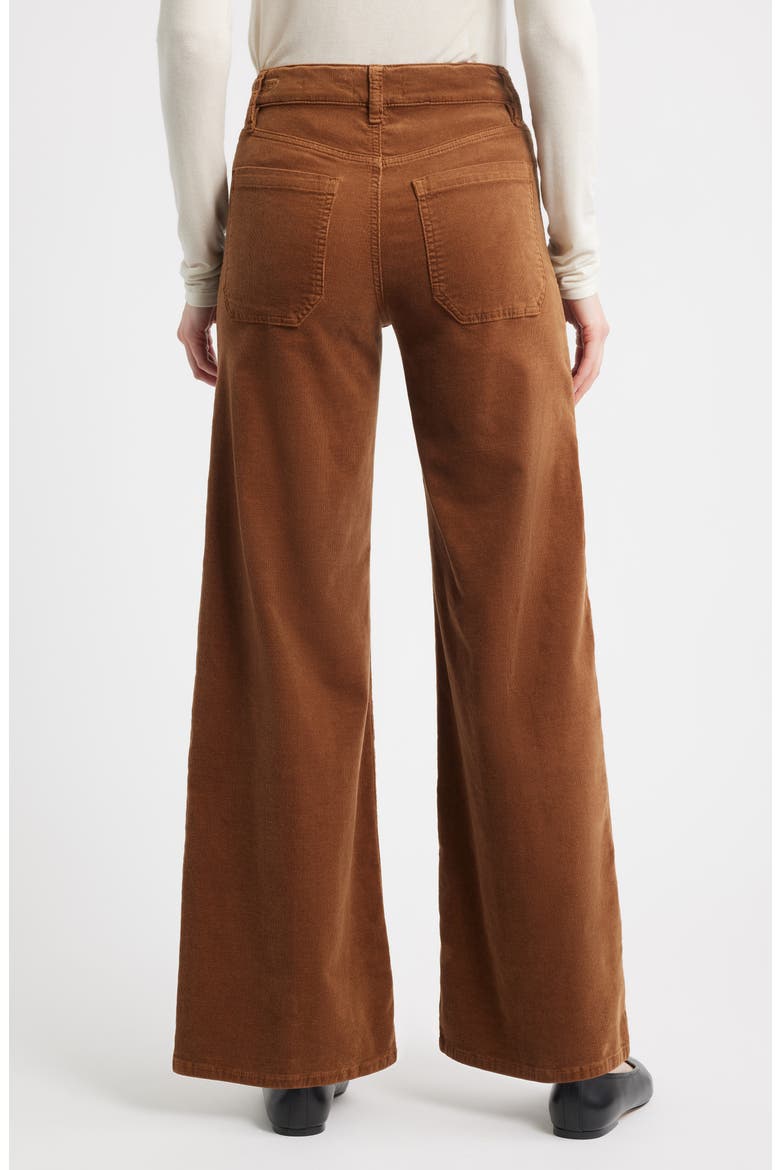 Le Slim Palazzo Patch Pocket High Waist Wide Leg Corduroy Jeans, Alternate, color, MAPLE BROWN