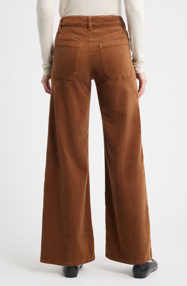FRAME Le Slim Palazzo Patch Pocket High Waist Wide Leg Corduroy Jeans, Alternate, color, Maple Brown