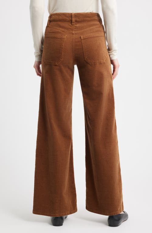 Frame Le Slim Palazzo Patch Pocket High Waist Wide Leg Corduroy Jeans In Brown
