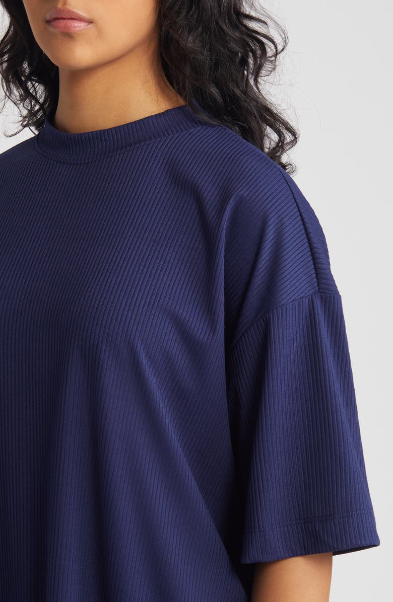 Dressed in Lala Lex Rib Oversize T-Shirt & High Waist Crop Pants, Alternate, color, 