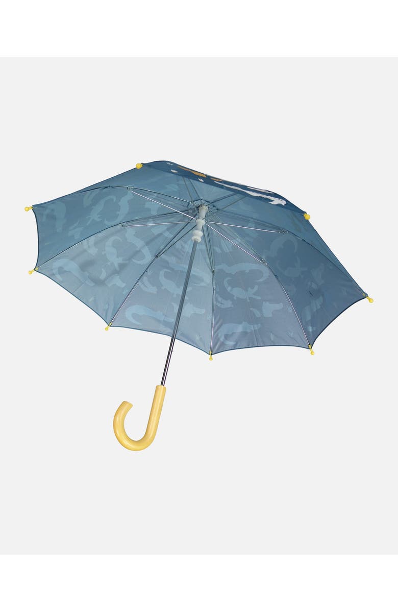 Deux par Deux Kids Unisex Blue Umbrella With Crocodiles That Change Color Upon Contact With Water, Alternate, color,