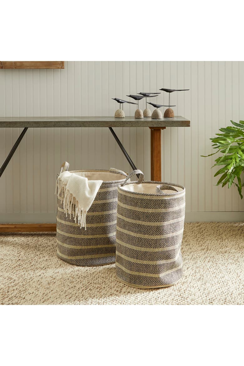 Marleigh Round Baskets Set of 2, Alternate, color, Black