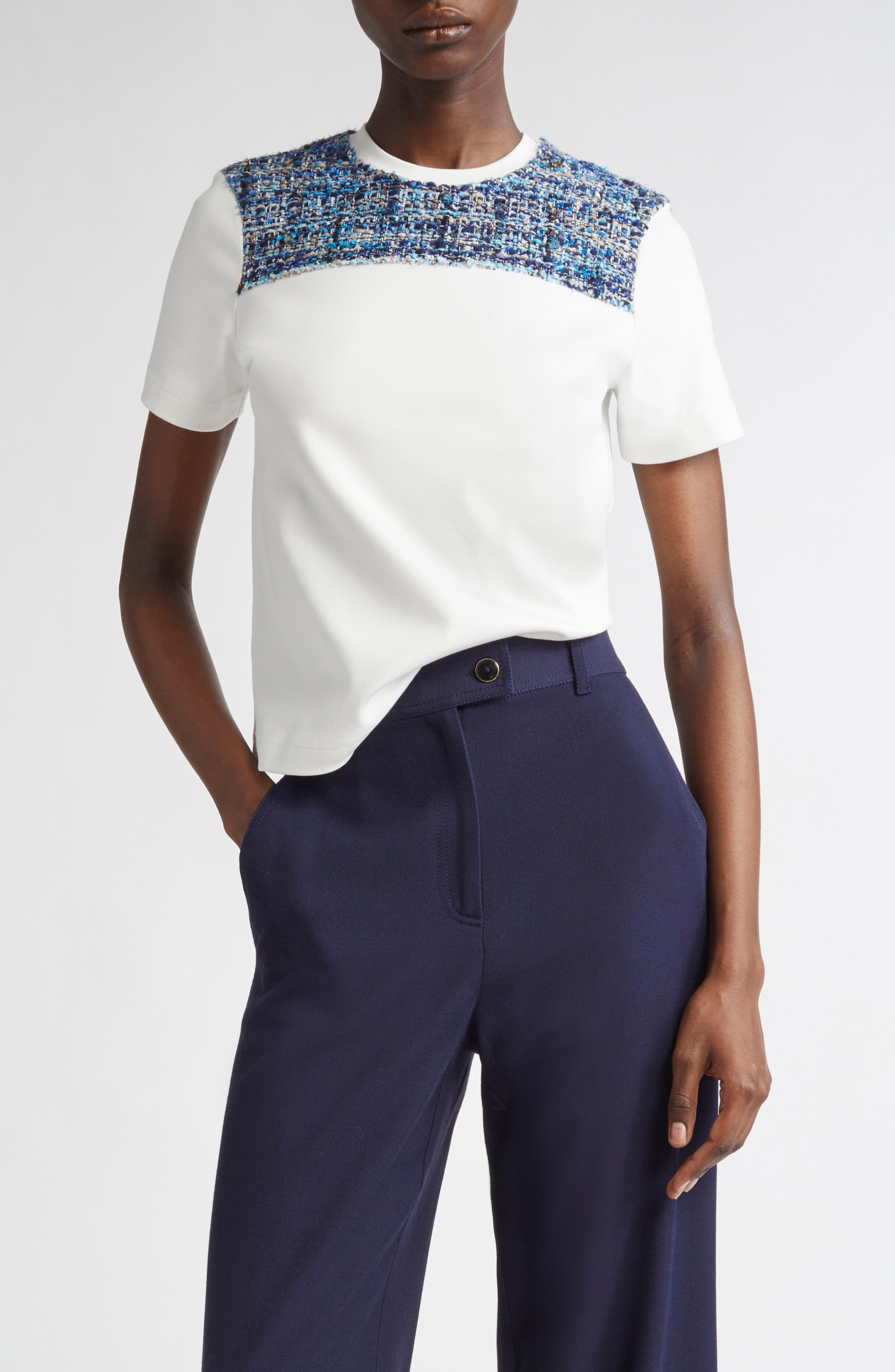 Jersey T-Shirt with Multieyelash Tweed