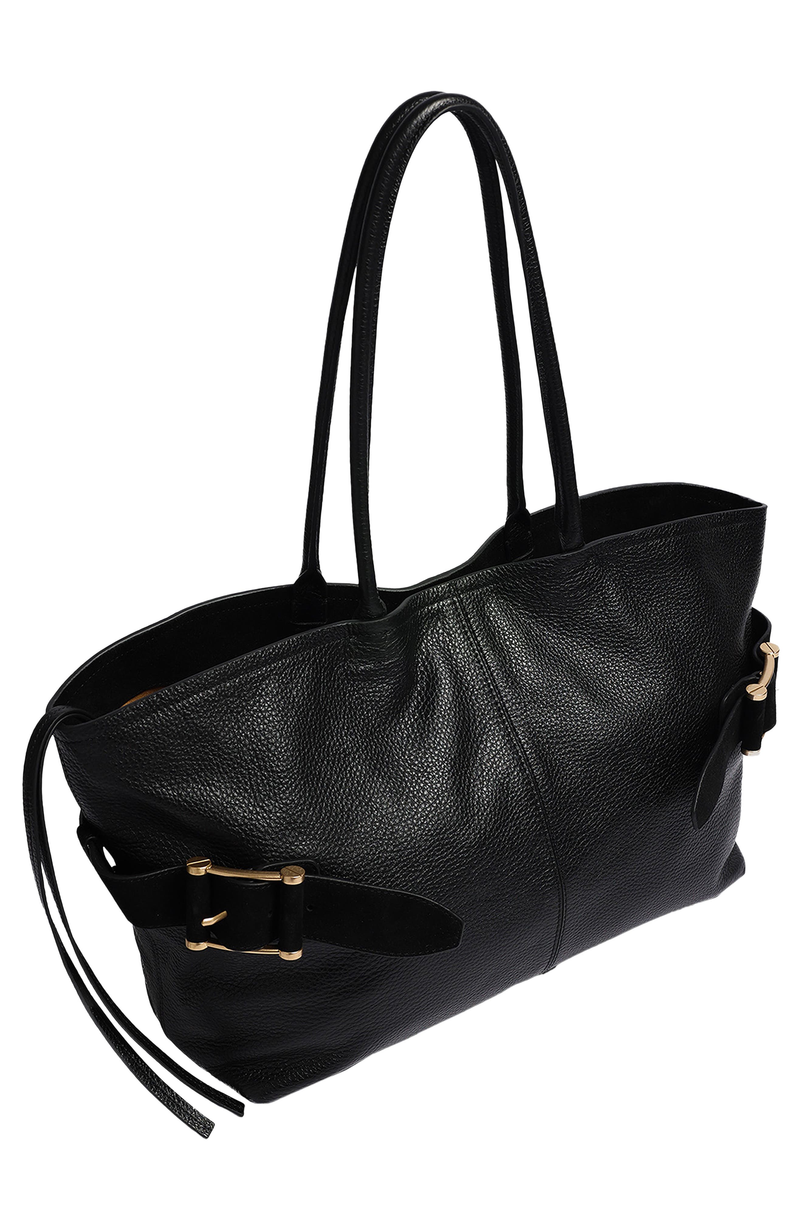 Bowery Leather Tote, Alternate, color, BLACK