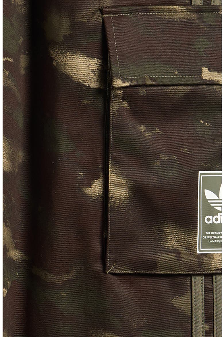 Kids' 3-Stripes Camo Cargo Pants, Alternate, color, DARK OLIVE