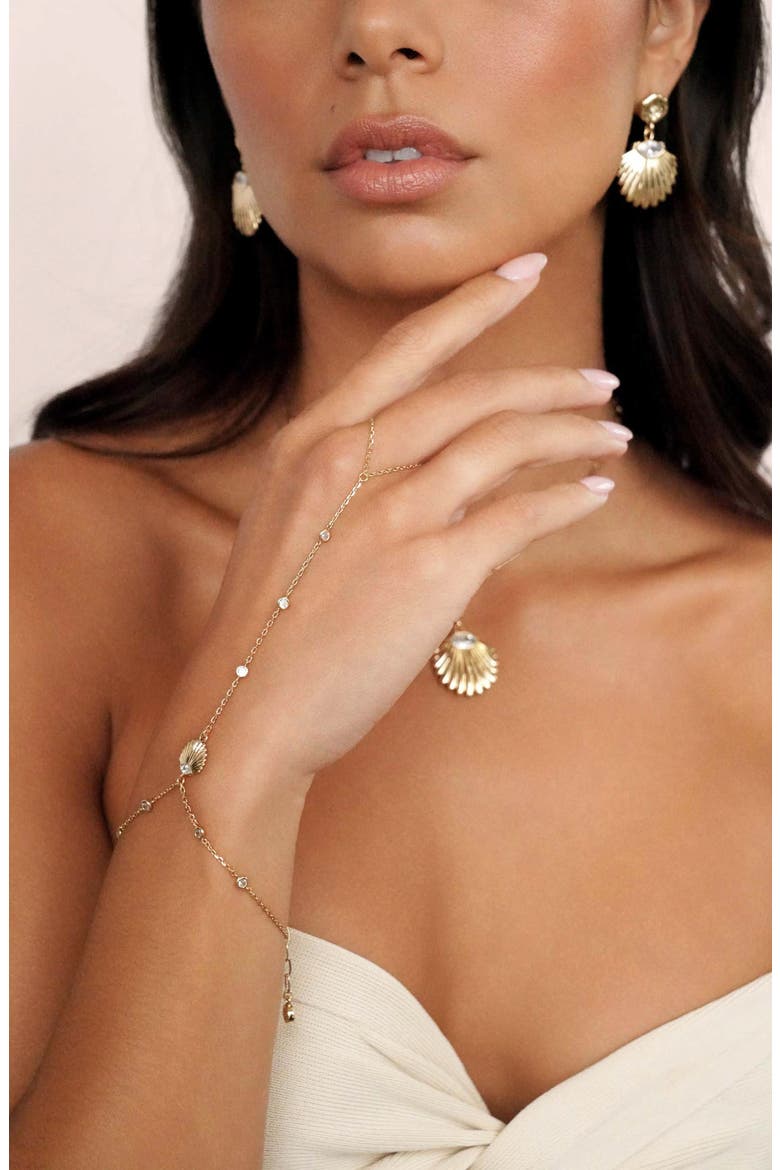 Santorini Shell Hand Chain, Alternate, color, GOLD