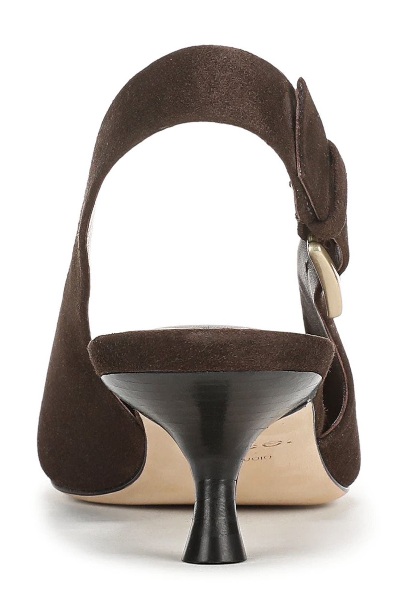 Shasta Kitten Heel Slingback Pump, Alternate, color, BROWN SUEDE