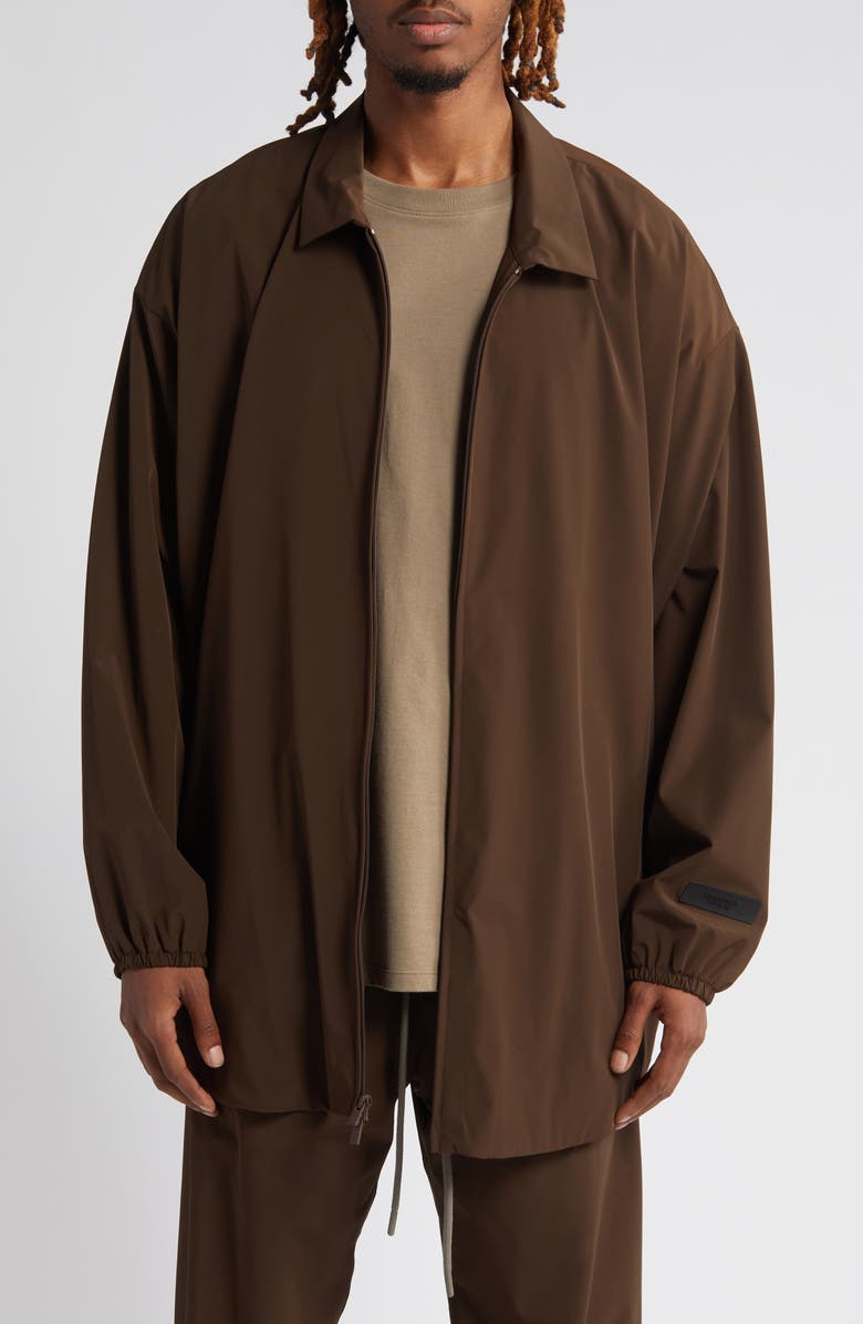 Fear of God Essentials Oversize Stretch Nylon Zip Jacket, Main, color,