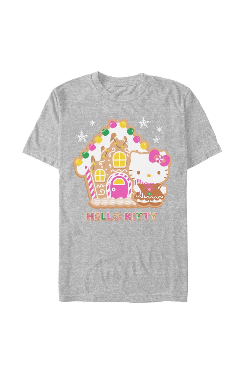 Hello Kitty Men's Hello Kitty Gingerbread House and Kitty Graphic T-Shirt, Main, color, Sport Grey