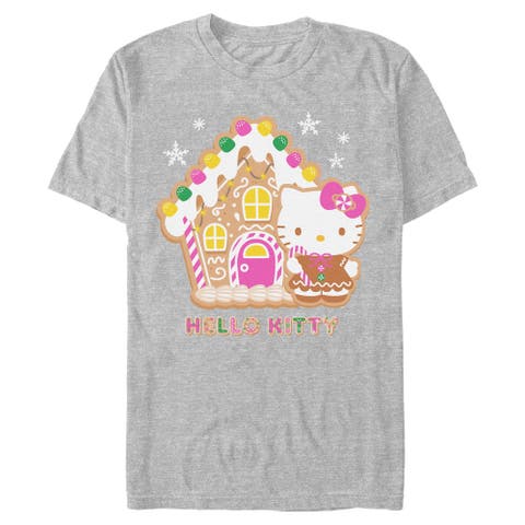 Men's Hello Kitty Gingerbread House and Kitty  Graphic T-Shirt