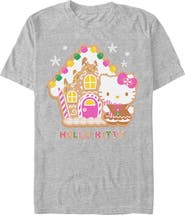 Hello Kitty Men's Hello Kitty Gingerbread House and Kitty Graphic T-Shirt