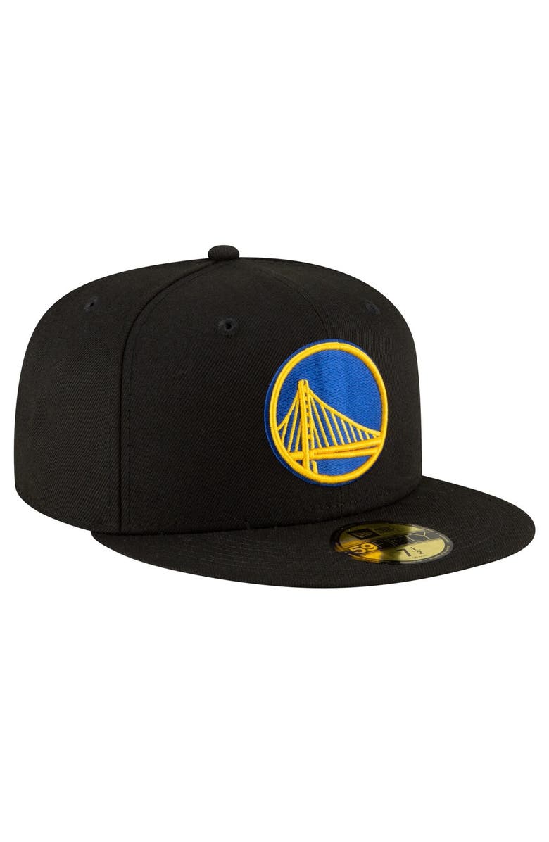 New Era Men's New Era Black Golden State Warriors 59FIFTY Fitted Hat, Alternate, color, Black