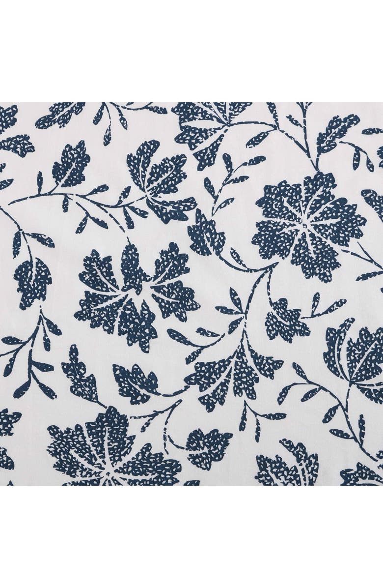 Eddie Bauer Woodblock Floral 200 Thread Count Cotton Percale Sheet Set, Alternate, color, White/ Blue