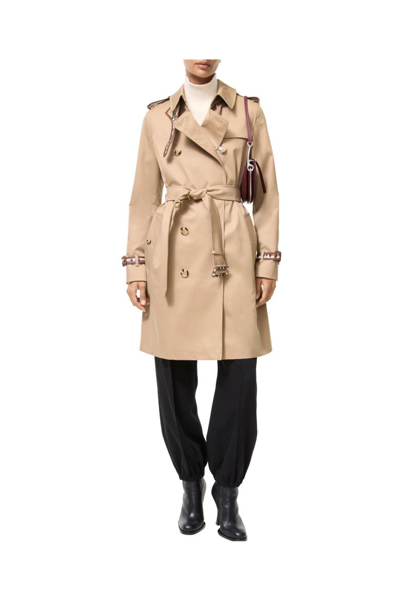 Mid-length Gabardine Kensington Trench Coat, Alternate, color, Honey beige