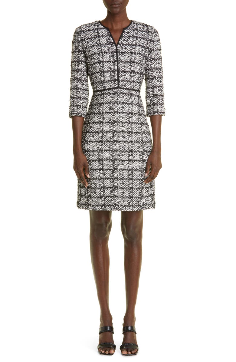 ST. JOHN Jared Bouclé Tweed Sheath Dress, Main, color, 