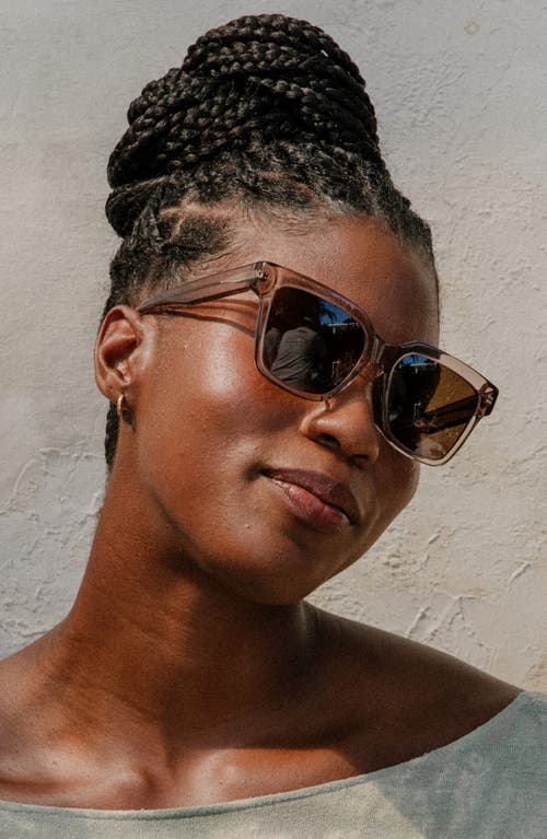 Mohala Eyewear Hana 55mm Low Bridge Wide Width Polarized Square Sunglasses