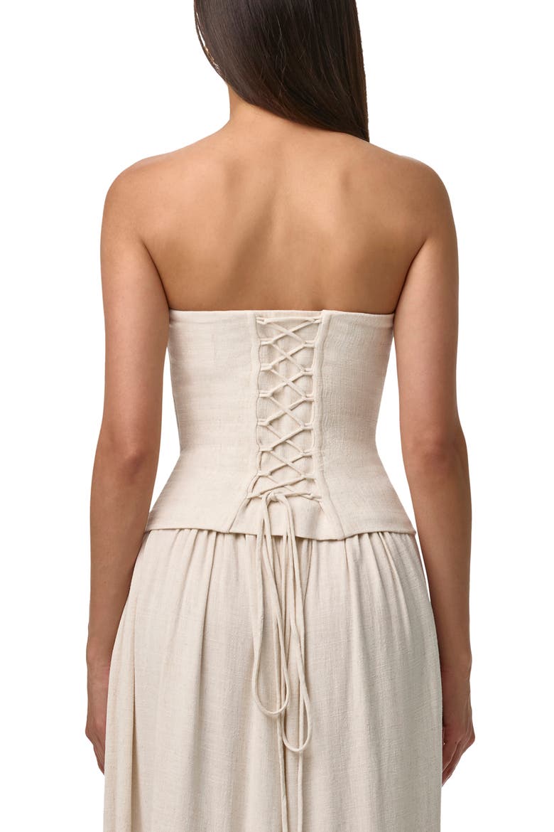 Strapless Suiting Bustier Top, Alternate, color, CREAM