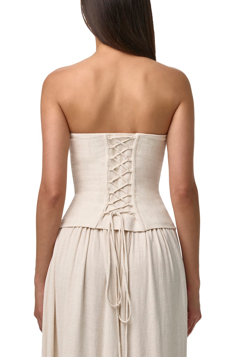 Naked Wardrobe Strapless Suiting Bustier Top, Alternate, color, Cream