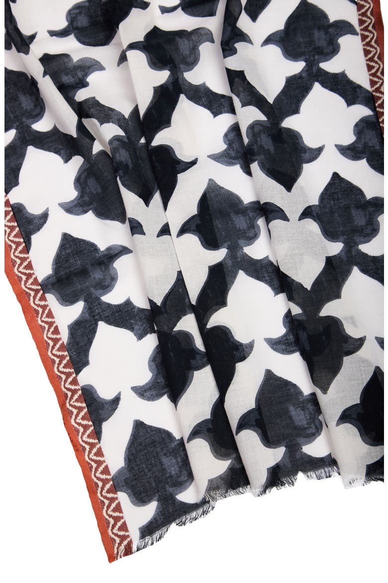 Geometric Print Scarf, Alternate, color, BLACK/ WHITE