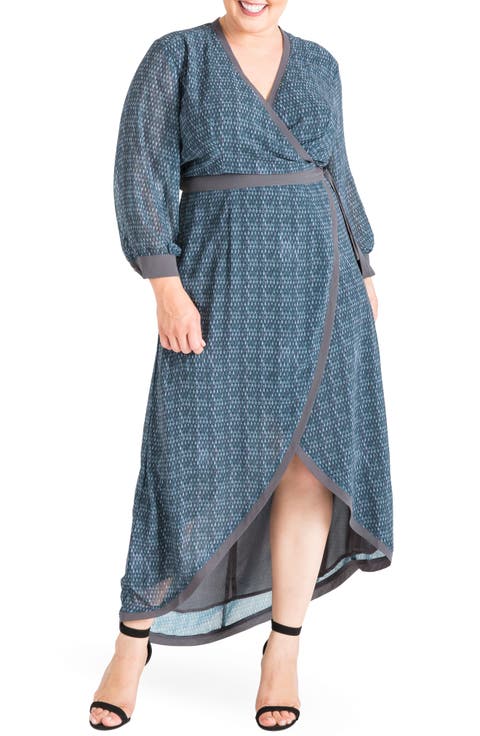 Elle High/Low Wrap Dress (Plus Size)
