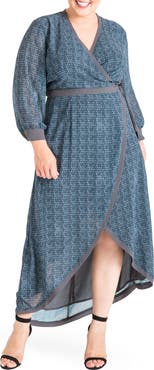 Standards & Practices Elle High/Low Wrap Dress