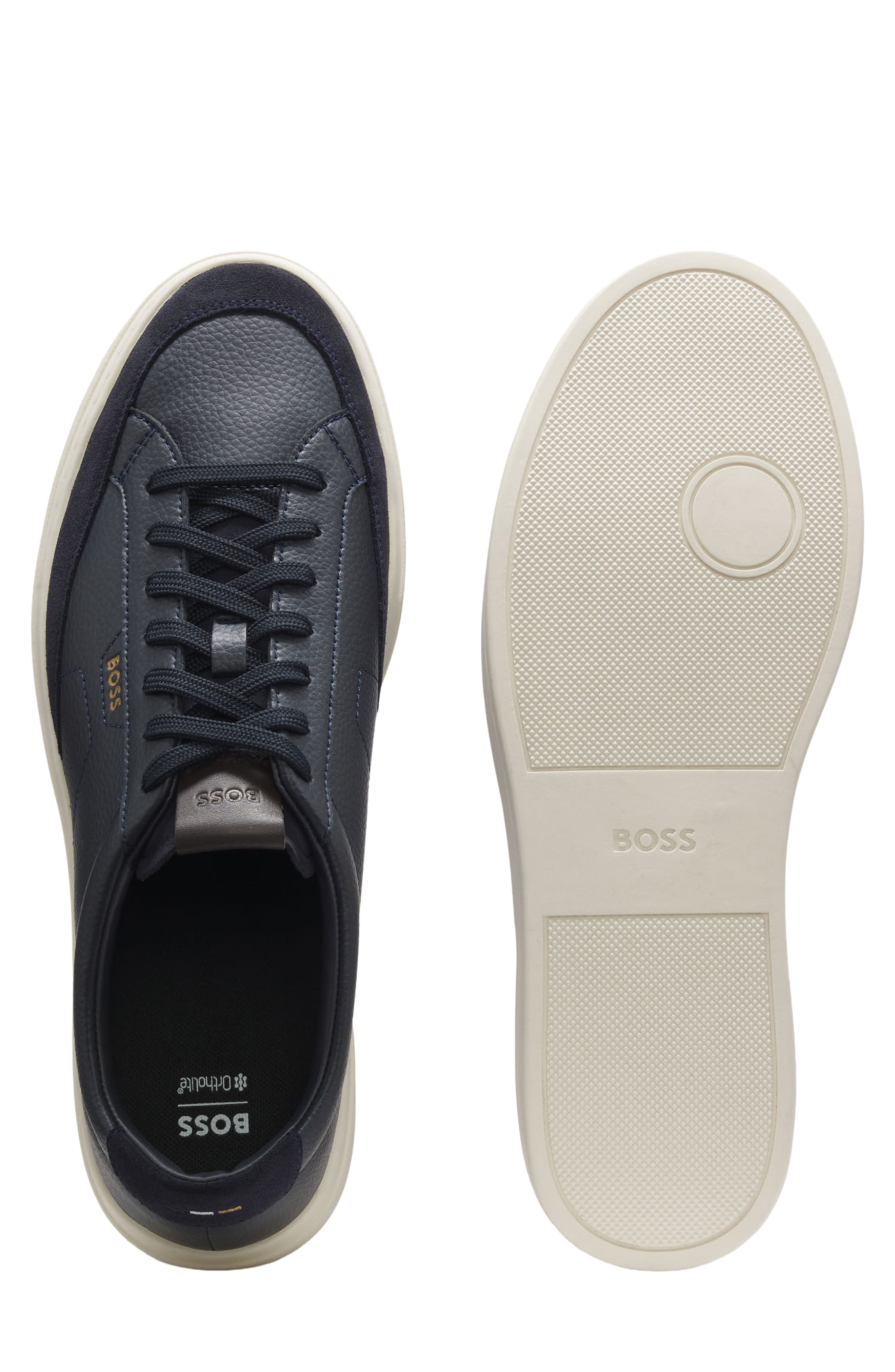 Kieran Leather Sneaker, Alternate, color, DARK BLUE