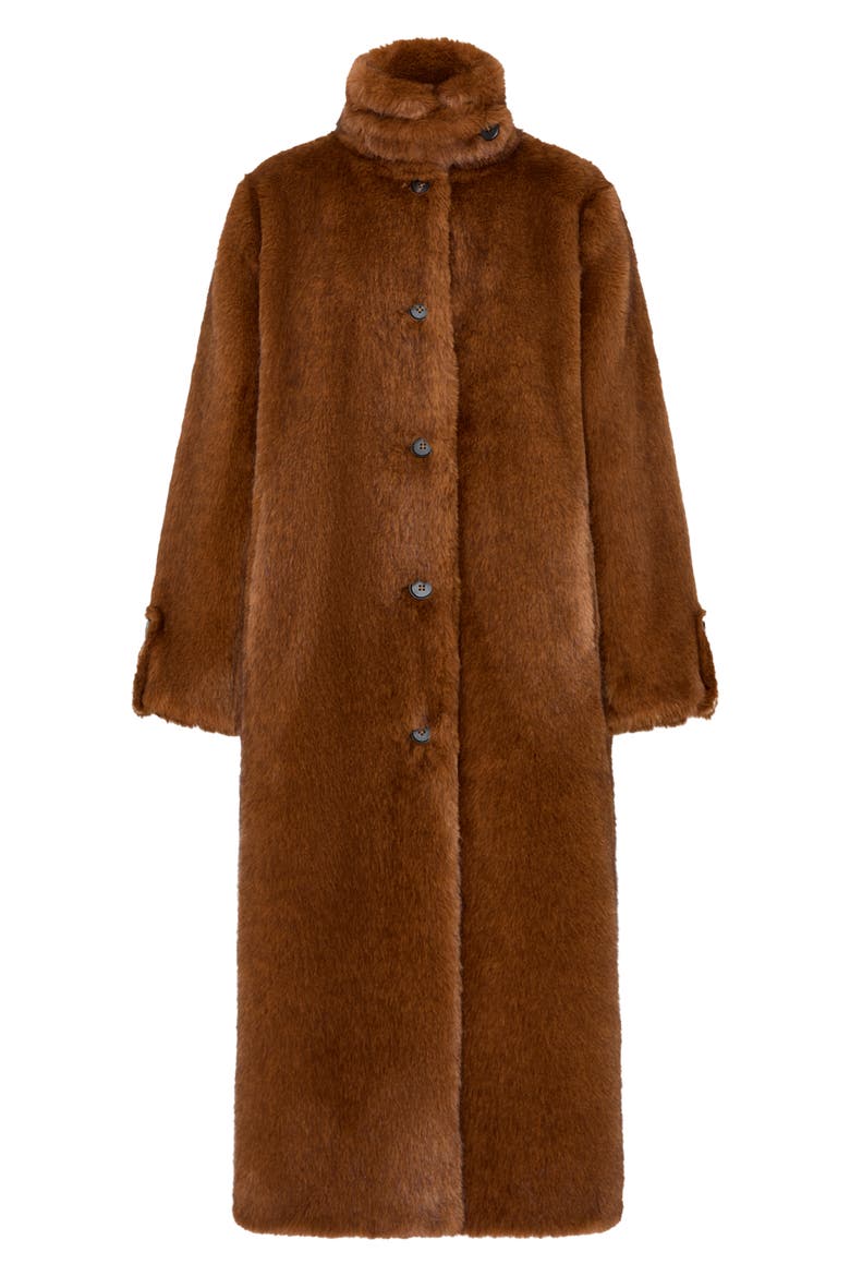 Gia Faux Fur Coat, Alternate, color, CAMEL