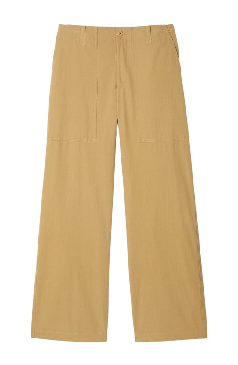 SANDRO Wide-leg cotton trousers, Alternate, color, Ocher Yellow