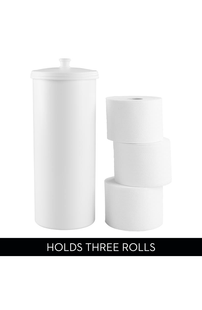 iDesign Freestanding Toilet Paper Canister, Set of 2, White, Made in USA, Alternate, color, White