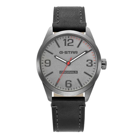 Originals - 40mm, Gray Dial, Black Leather Strap Watch