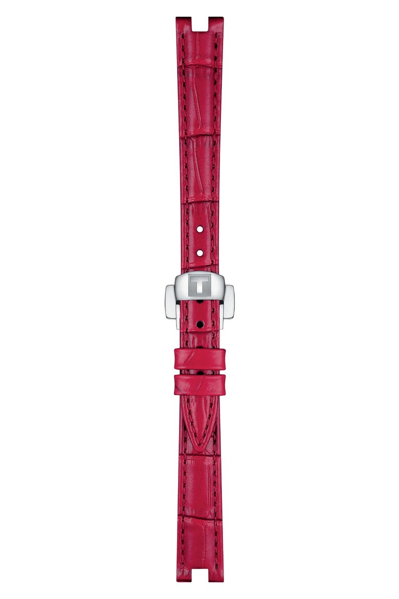 Bellissima Topaz Leather Strap Watch, 26mm, Alternate, color, PINK