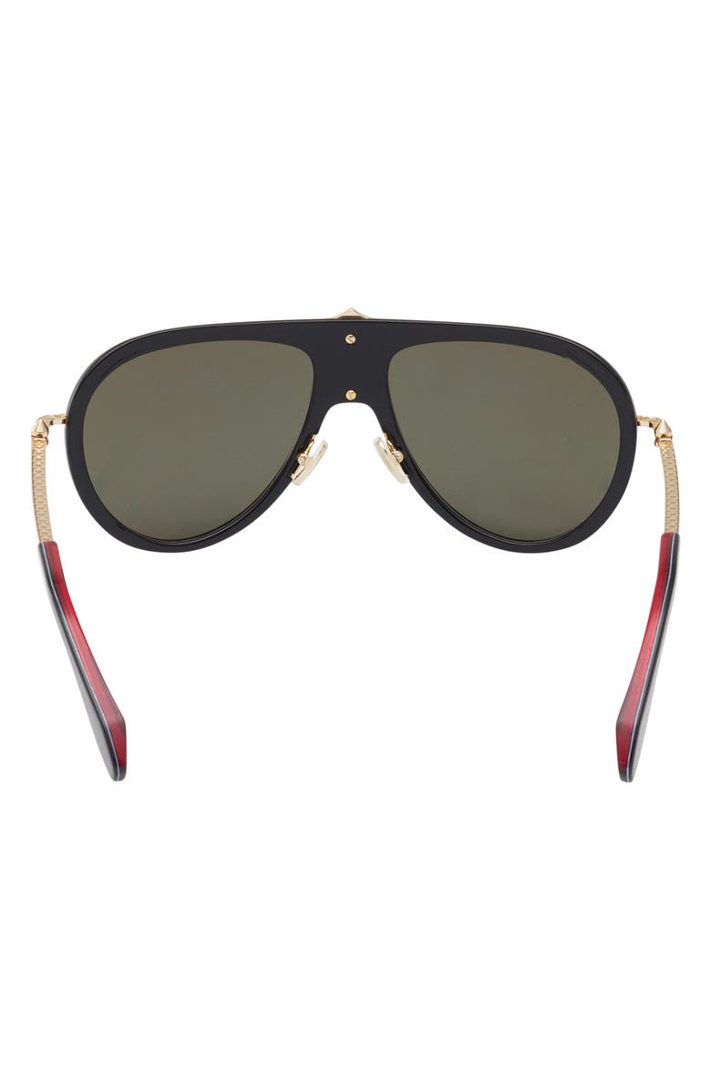 Christian Louboutin 63mm Pilot Sunglasses, Alternate, color, Black / Gold Red Enamel