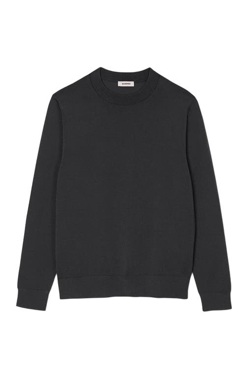 Sandro Fine Knit Sweater In Dark Kaki.