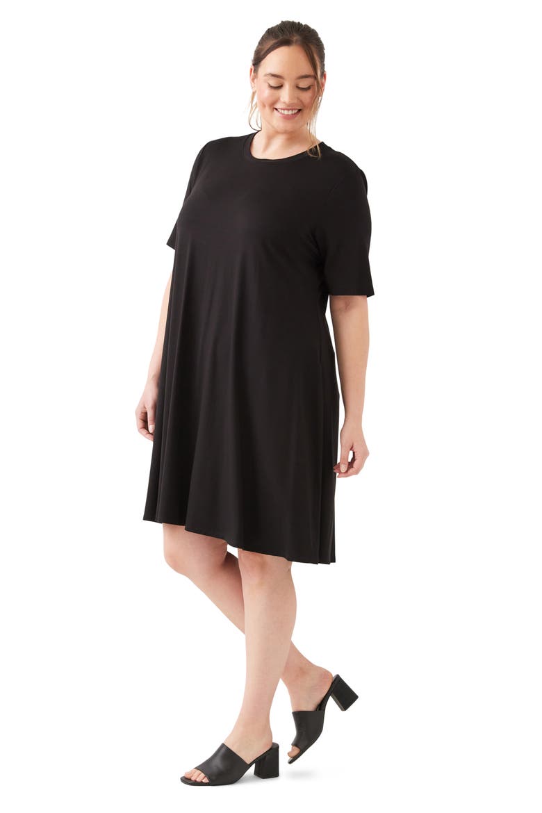A-Line Jersey Minidress, Alternate, color, BLACK