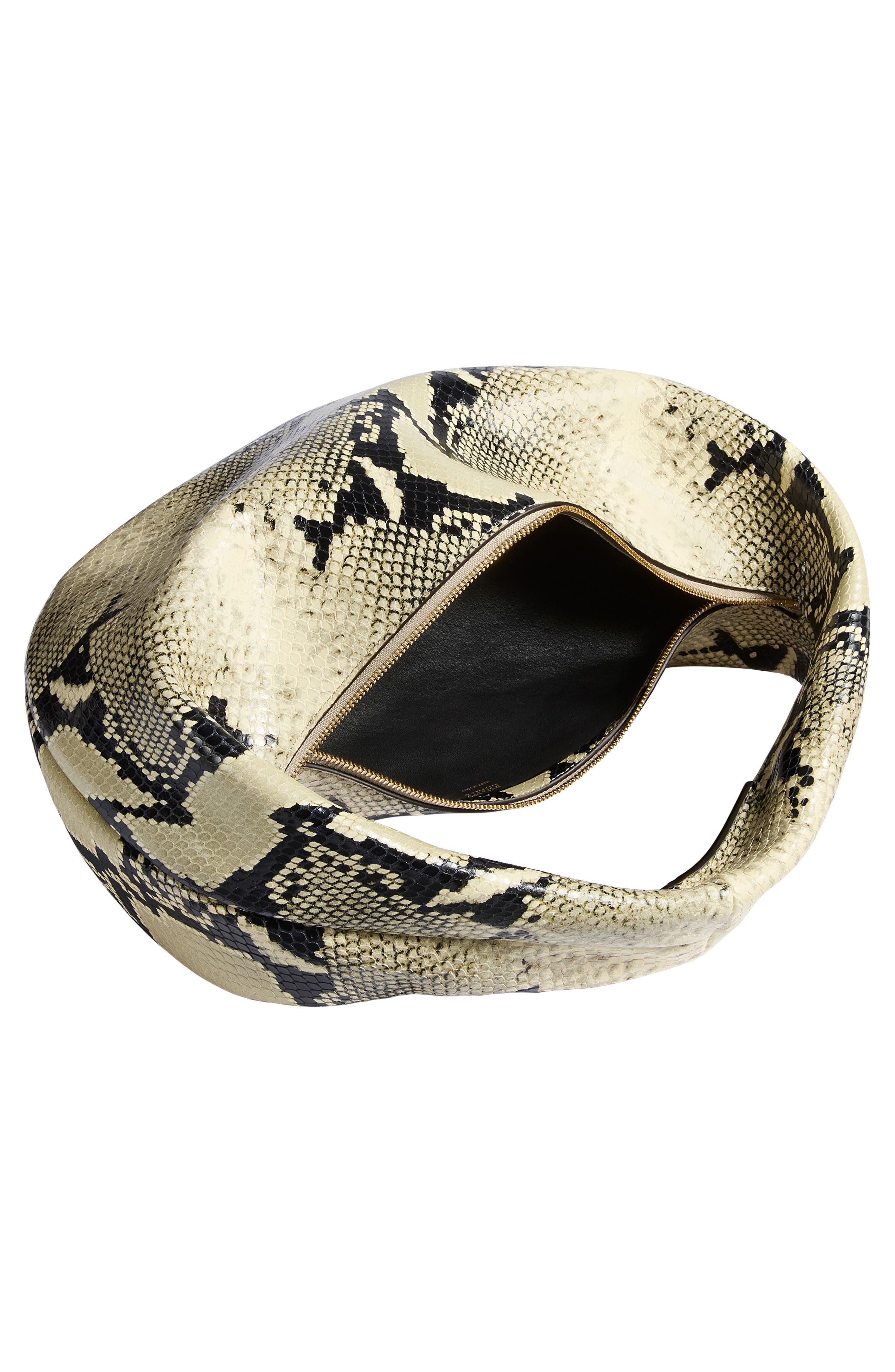 Khaite Medium Olivia Snakeskin Embossed Leather Hobo Bag, Alternate, color, Natural 121