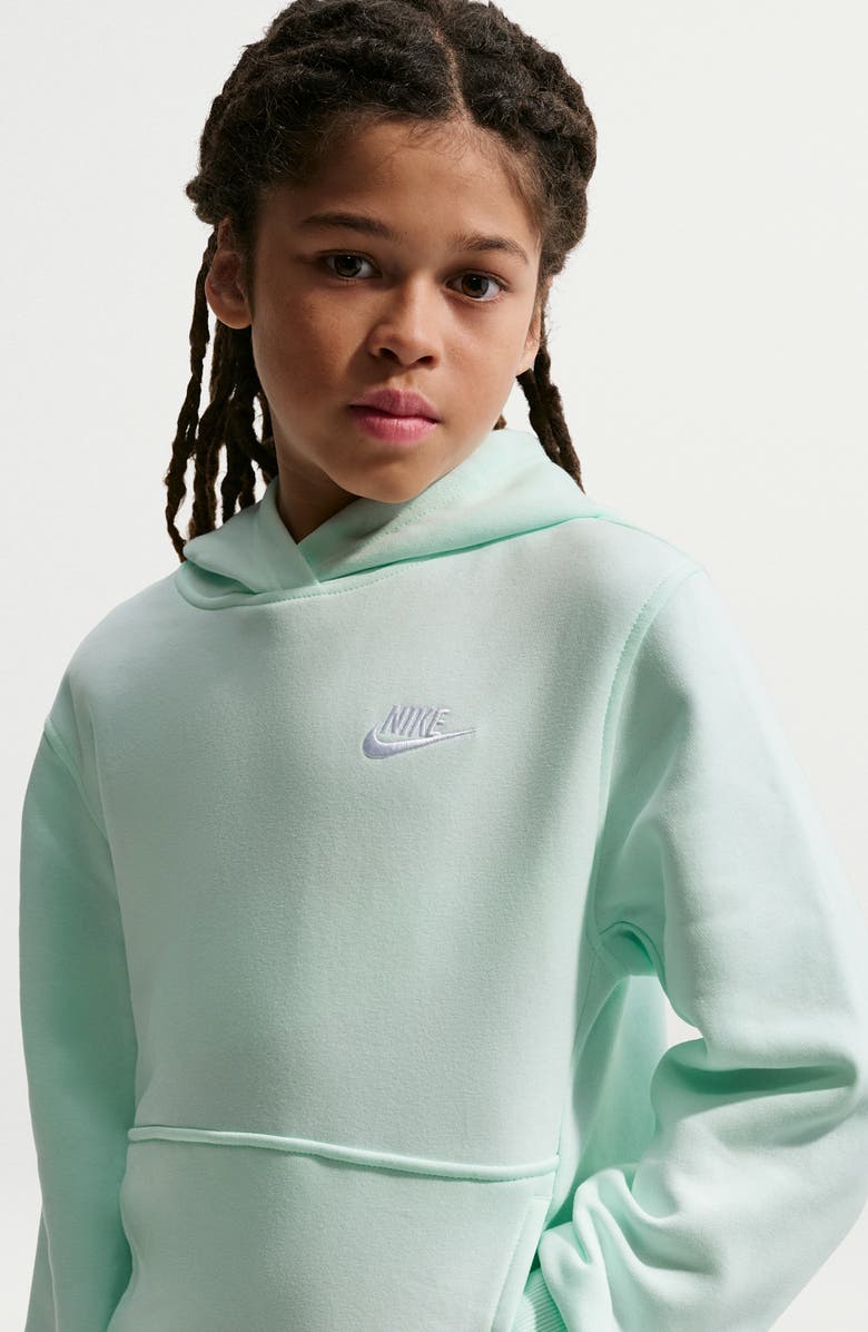 Nike Kids' Club Fleece Hoodie, Alternate, color, Barely Green/ White