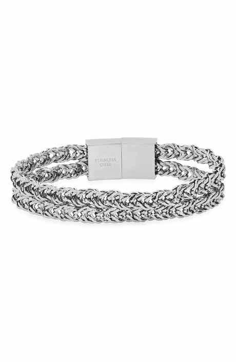 Men's Double Row Wheat Chain Bracelet
