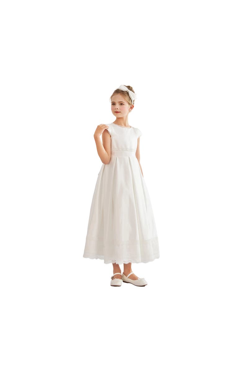 Tulleen Pearl-Trim Havenelle Dress, Alternate, color, White