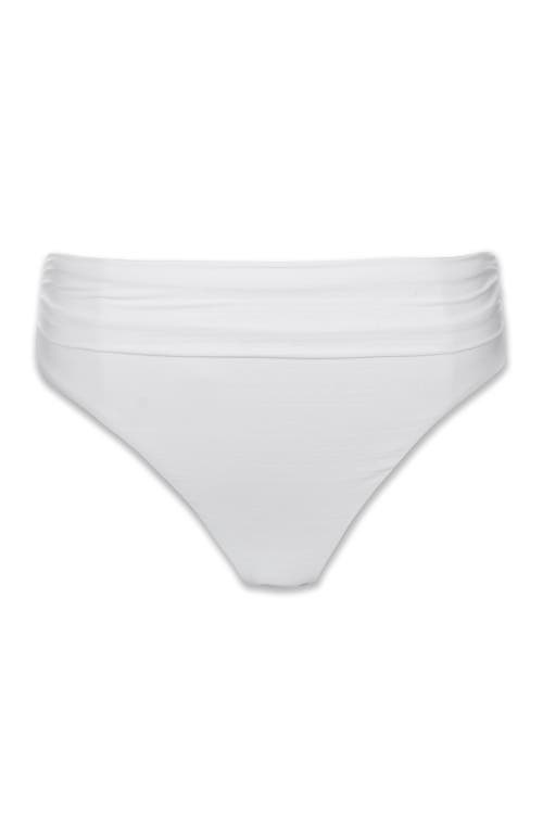 Helen Jon Shirred Bottom In Textured White
