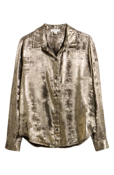 Kashi Metallic Button Up Shirt