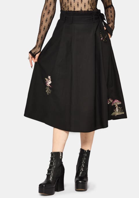 Faela Fairy Embroidered Midi Skirt