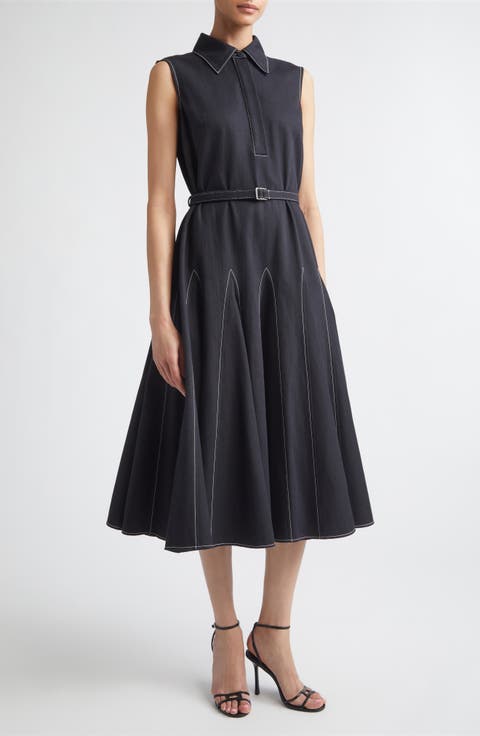 Monique Sleeveless Gored Denim Dress