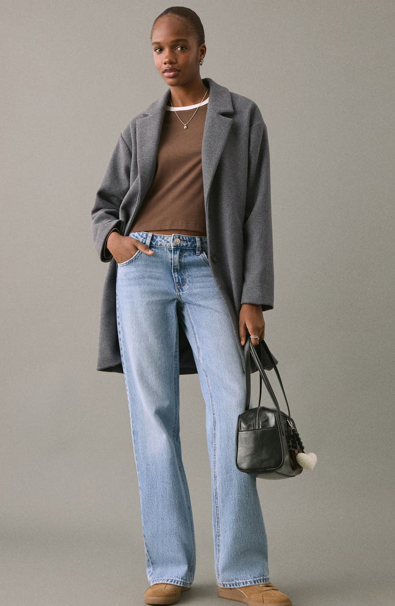 MANGO TEEN Cloth Coat, Alternate, color, Grey