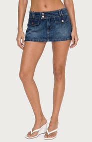 EDIKTED Rae Denim Miniskort