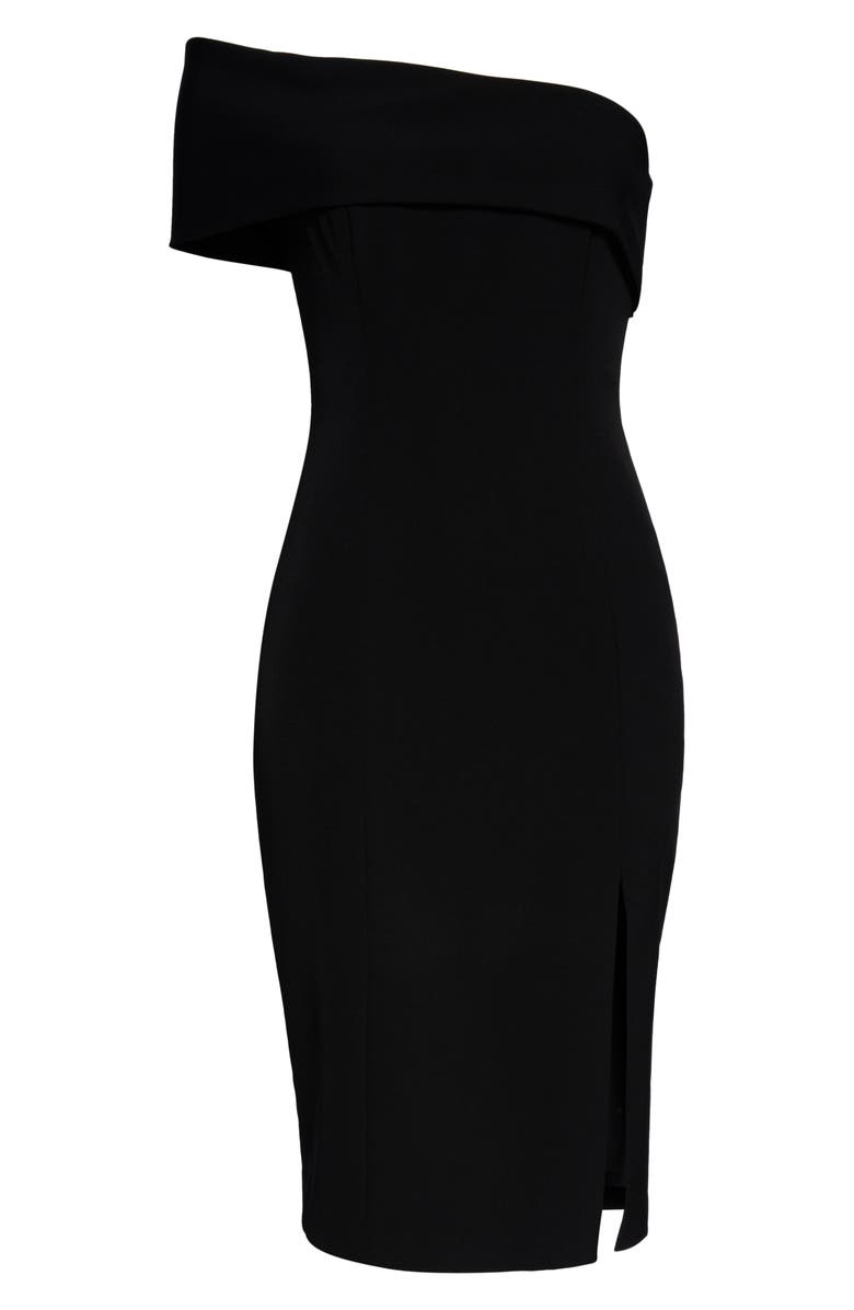 Eliza J Off the Shoulder Scuba Crepe Cocktail Dress, Alternate, color, 