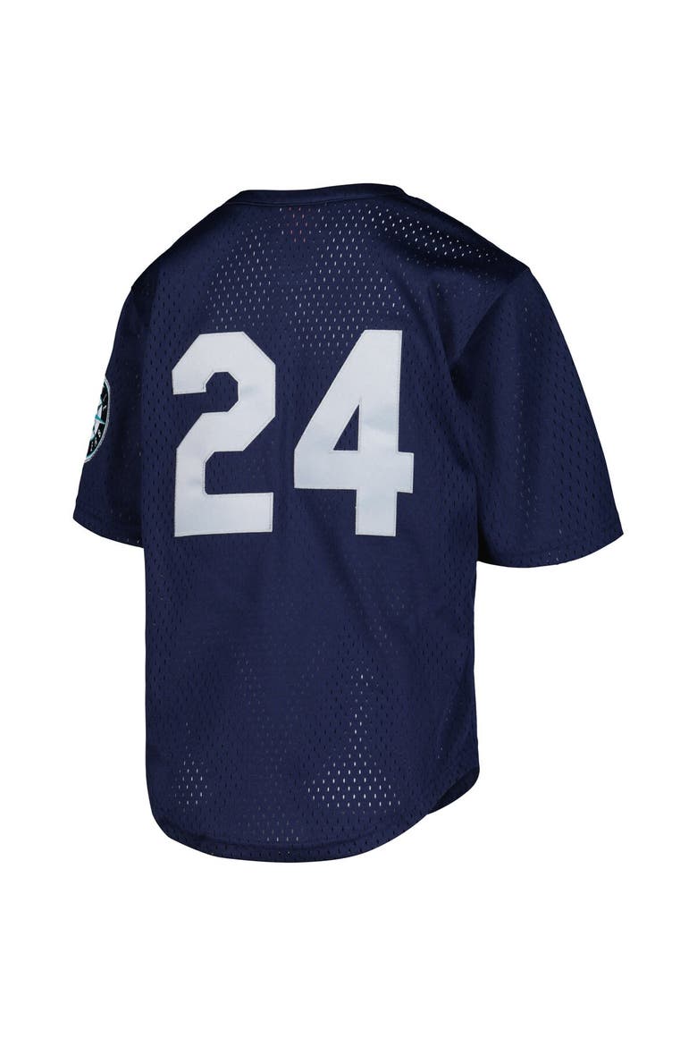 Youth Mitchell & Ness Ken Griffey Jr. Navy Seattle Mariners Cooperstown Collection Mesh Batting Practice Jersey, Alternate, color, Navy