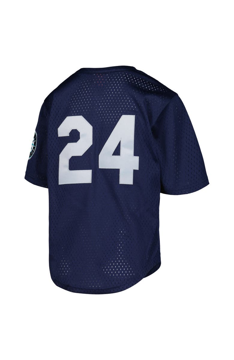 Mitchell & Ness Youth Mitchell & Ness Ken Griffey Jr. Navy Seattle Mariners Cooperstown Collection Mesh Batting Practice Jersey, Alternate, color, Navy