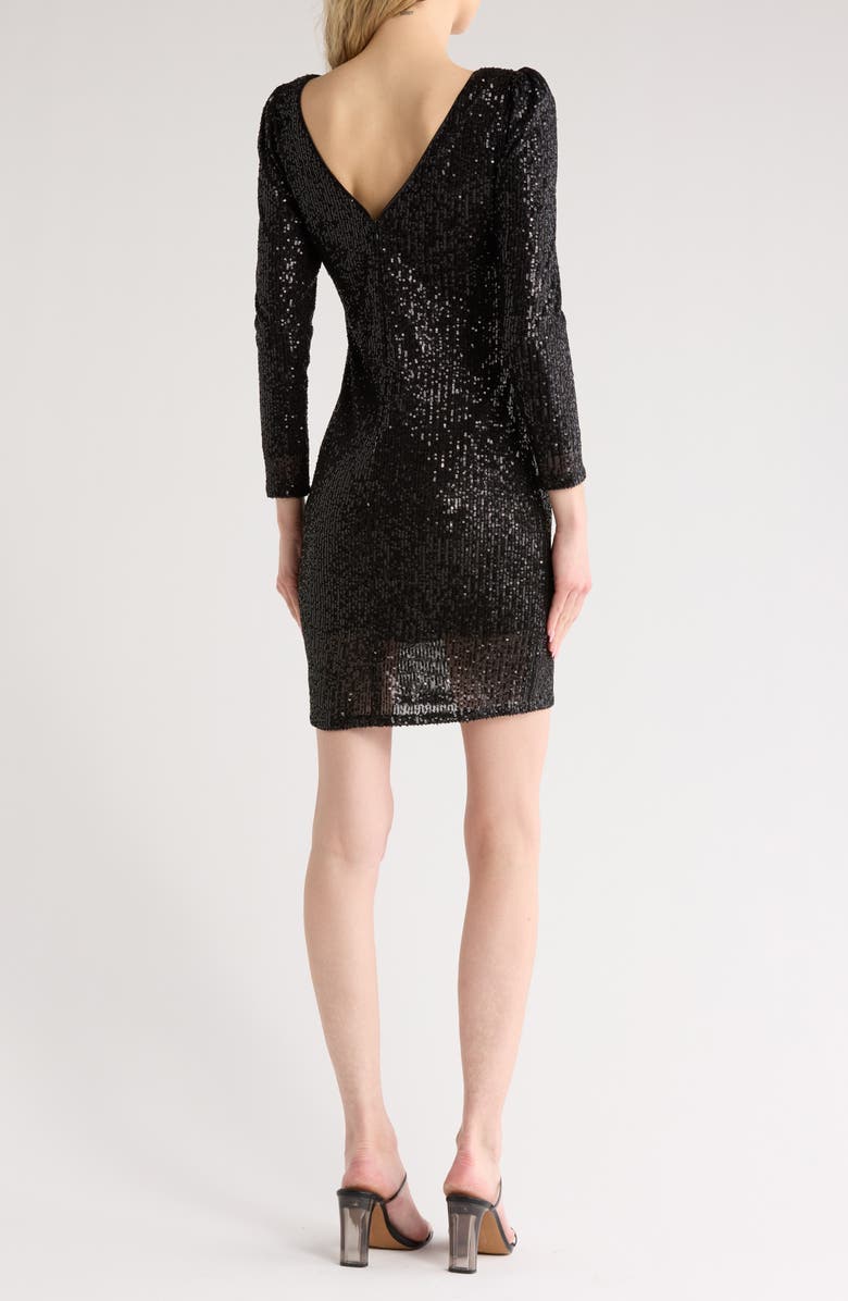Nanette Lepore Long Sleeve Sequin Shift Dress, Alternate, color,